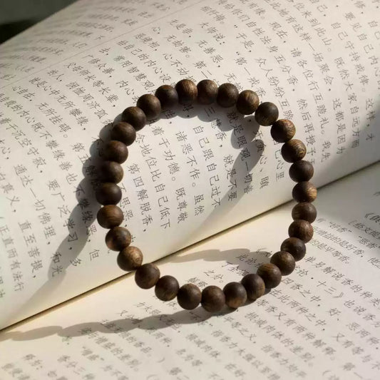 保真海南莺歌绿奇楠1.0圆珠单圈淳化老料香味好男女同款奇楠手串