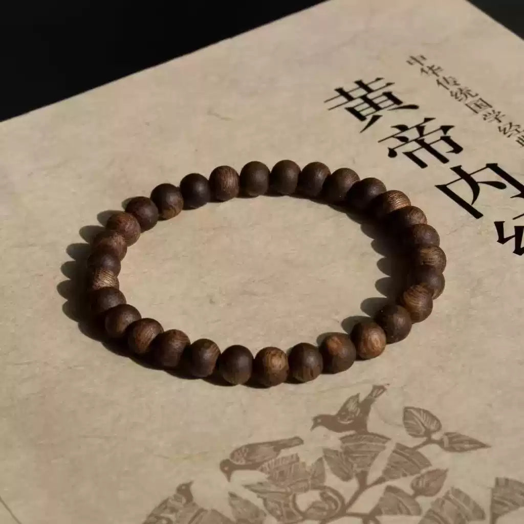 保真海南莺歌绿奇楠1.0圆珠单圈淳化老料香味好男女同款奇楠手串